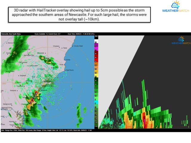 Newcastle hailstorm radar 26 May 2023